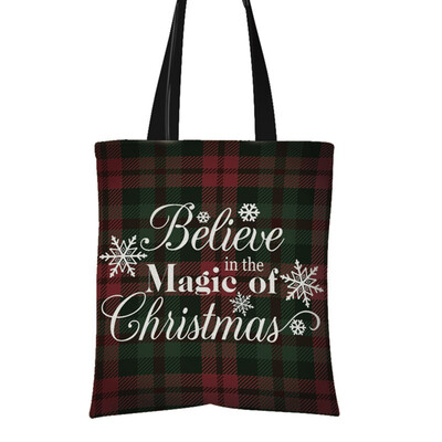 

1Pc 4338Cm Christmas Handbag Christmas Tree Santa Claus Elk Candy Bag Canvas Shopping Bag Christmas Gift Bag