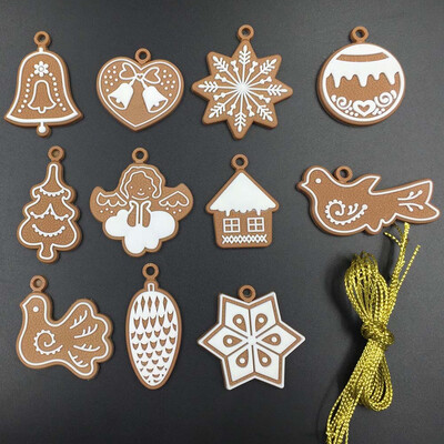 

Christmas Tree Ornaments Gingerbread Man Elk Snowman Pendant Xmas Decor