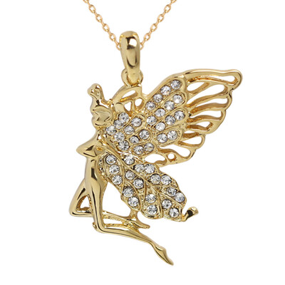 

Angel Girl Pendant Gold Plated Jewelry Necklace Female Models In Europe&America Retro Necklace Exaggerated