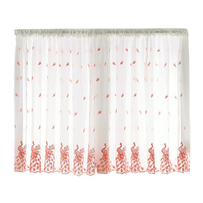 

Romantic Embroidered Short Clear Curtain Home Garden Screens Half Coffee Kitchen Dust-proof Curtains Balcony Pritition Curtain