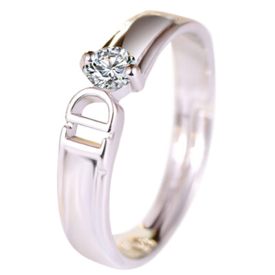 

Lovers Adjustable Crystal Rings Set Stainless Steel Love Wedding Couple Open Ring Party Engagement Charm Jewelry