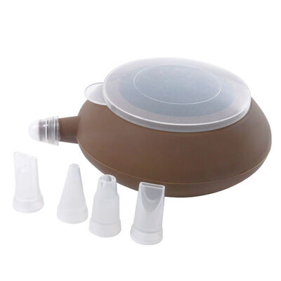 

Multipurpose Silicone Baking Cake Cream Decorating Piping Pots with 5 Piping Nozzles for Bakery