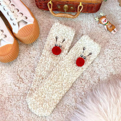 

2020 New Christmas Coral Fleece Socks Xmas Thicken Warm Floor Sock