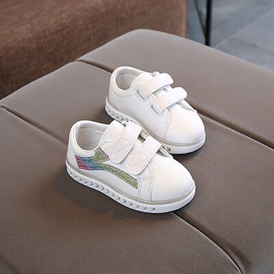 

autumn winter boys girls white shoes LED light casual baby shoes