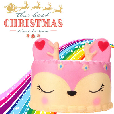 

YIWULAAdorable Squishies Pink Deer Cake Slow Rising Fruit Scented Stress Relief Toys