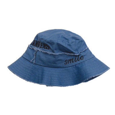 

Childrens Toddler Kids Casual Fashion All-match Raw Edge Stitching Letters Embroidery Decoration Bucket Hat Cap