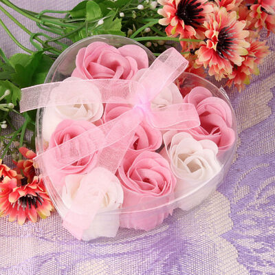 

artificial flowers valentines day gift Flower Petal Bouquet Heart Shape Gift Box Bath Body Soap Gift Wedding decoration 1