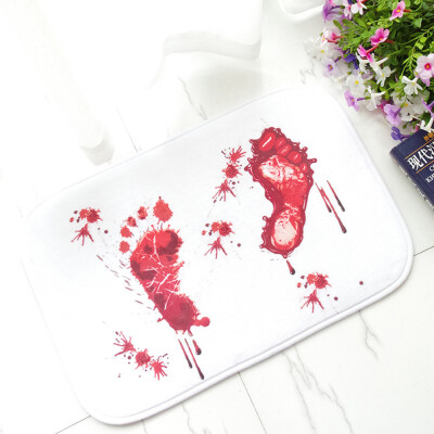 

Toponeto Blood Footprint Bath Mat Door Mat Scary Horror Style Halloween Decoration Hot