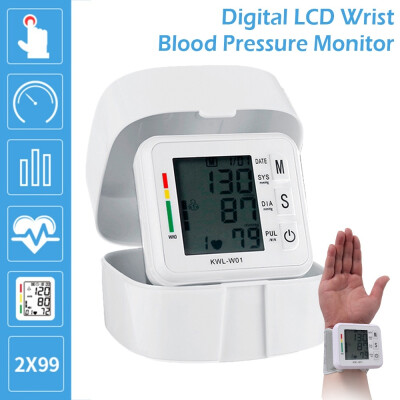 

Professional Digital LCD Wrist Blood Pressure Monitor Heart Beat Rate Pulse Meter Measure