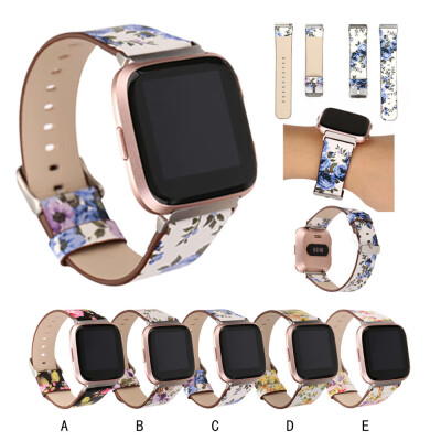 

〖Follure〗With Connector Printing Leather Accessories Watch Strap For FITBIT VERSA A