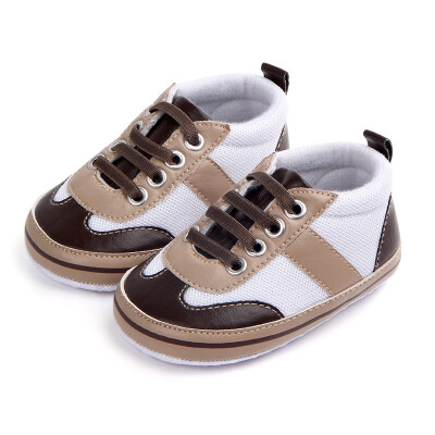 

Newborn Baby Boys Shoes Patchwork Pattern Baby Shoes Anti-slip Toddler Crib First Walkers 0-18 Months