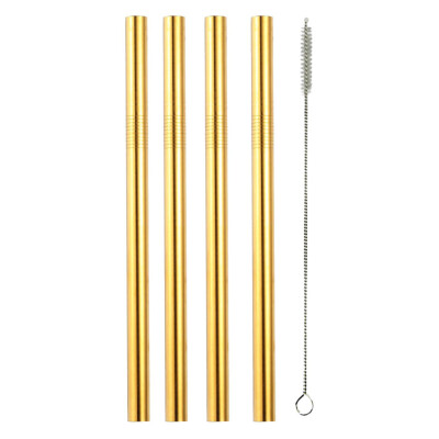 

Toponeto 4Pcs Colourful Long Stainless Steel Metal Drinking Straws Reusable Drinking Straws