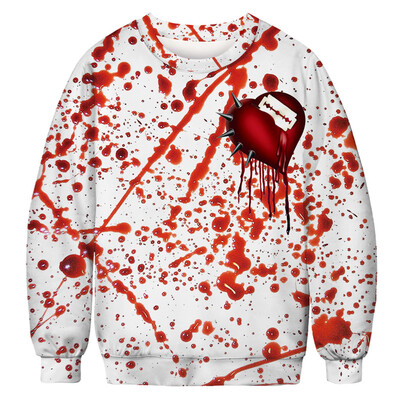 

Toponeto Mens Casual Scary Halloween 3D Print Party Long Sleeve Hoodie Top Blouse