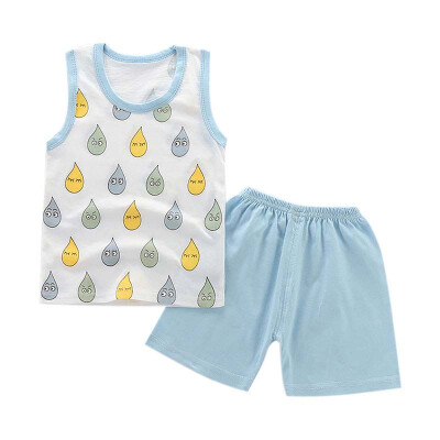 

Boys Girls Sleeveless Clothing Children Summer Clothes Cartoon Clothing Set T-shitPants Cotton Casual Outfits Sets