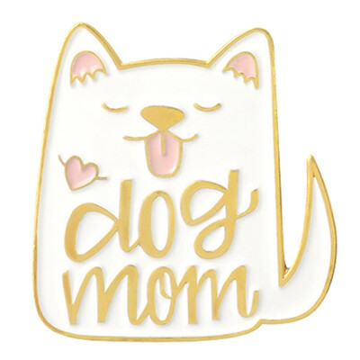 

Black White Dog Mom Cat Lady Enamel Pin Metal Badges Cartoon Animal Brooches & Pins Lapel Pin Bag Clothes Jewelry