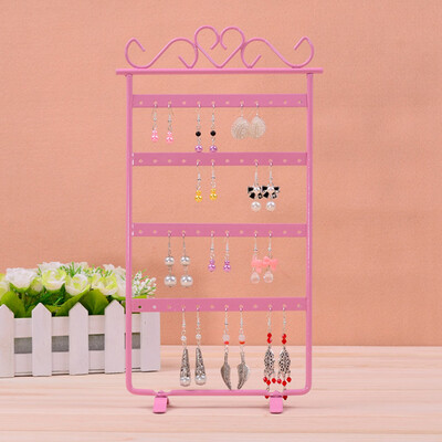 

〖Follure〗Metal Earring Display Rack Stands Jewelry Organizer Showcase 4 Layer 48 Holes