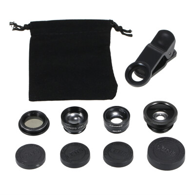 

Universal Mobile Phone Lens 5 in 1 Fish Eye Wide Angle Macro 2X Teleconverter CPL Lens Detachable Clip-on Camera Lens Kit