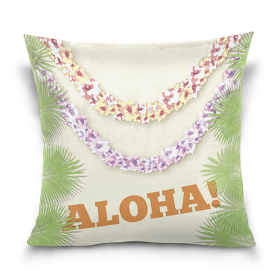 

ALAZA 16 X 16 inch Pillow Case Decorative Cushion Cover Summer Aloha Pattern Pillowcase