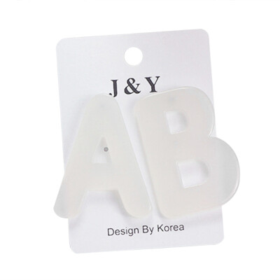 

Women Exaggerated Jelly Color Alphabet AB Dangle Acrylic Asymmetric Earings