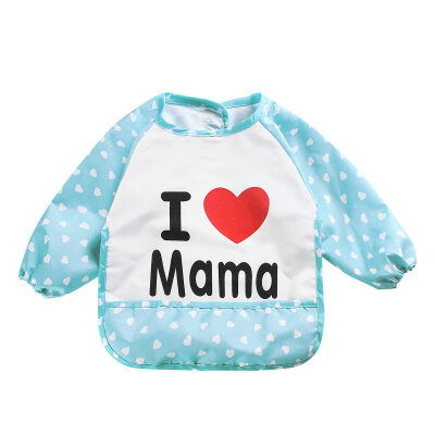 

Lovely Infant Waterproof Bib Apron Cute Apron Clothing Lunch Practical Baby I Love MamaPapa Print Bib