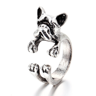 

Fashion Trendy Dog Ring Bulldog Open Ring for Women Personality Jewelry Hand Decoration