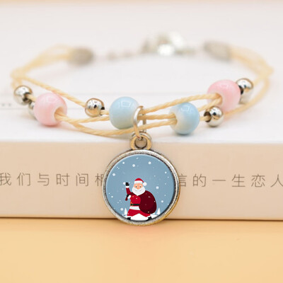 

Fashion Time Gem Christmas Tree Snowman Bracelet For Childrens Christmas Gift