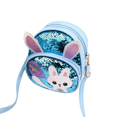 

Children Girls Rabbit Ear Sequins Backpack Casual Small Kawaii Cartoon Girls Kids School PU Leather Shoulder Bags Bagpacks