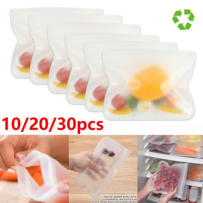 

10Pcs Translucent Frosted PEVA Material Food Storage Bag Refrigerator Food Storage Bag Self-sealing Food Bag