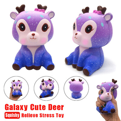 

Gobestart 11cm Galaxy Deer Cream Scented Slow Rising Squeeze Strap Kids Toy Gift
