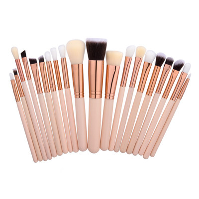 

New 20Pcs Makeup Brushes Set Natural Wood Professional Cosmetic Brush Tools Powder Eyeshadow Make Up Brush Kits W1