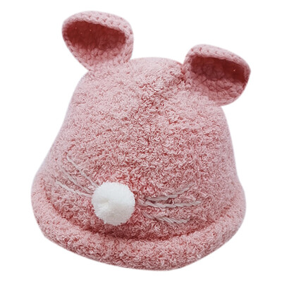 

New Winter Newborn Caps Cute Warm Kids Girls Boys Baby Cartoon Ear Design Hats Knitted Wool Hemming Caps p