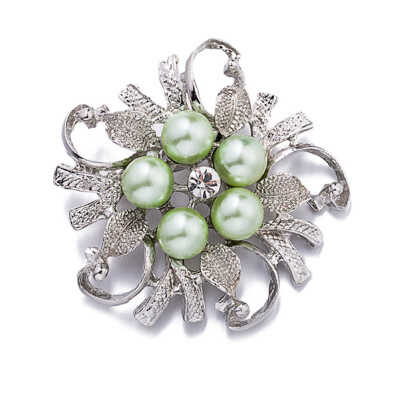 

Brooches For Women Vintage Imitation Pearl Brooch Female Jewelry Collar Flower Leaf Broches Pins