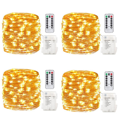 

Gobestart 4Pcs Outdoor 5M 50 LEDs Waterproof Batteries Home Decoration Parties Weddings