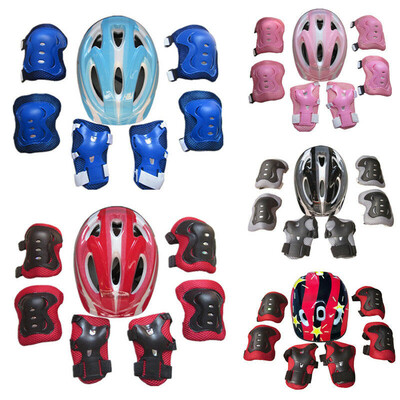 

Boys Girls Kids Safety Helmet & Knee & Elbow Pad Set For Cycling Skate Bike MTB