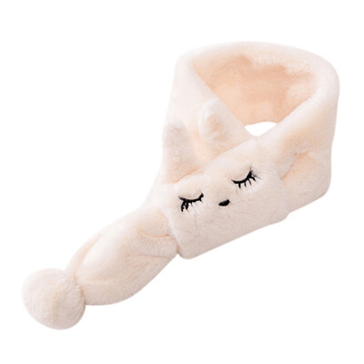 

Pompom Winter Baby Scarf Bibs Rabbit Fur Neck Collar Kids Girls Solid Thick Warm Scarves