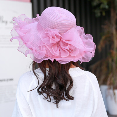 

Summer sun visor female Sun Hat Korean fashion along the lace mesh Hat outdoor UV Beach Hat