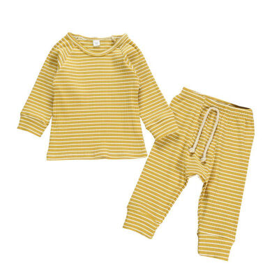 

Autumn Children Casual Clothes Baby Boys Girls Long Sleeve Striped Printing T-Shirt And Striped Trousers for Toddler Kids