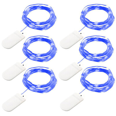 

〖Follure〗6Pcs 10LED Fairy Lights Battery Starry String Copper Wire Decor Christmas Blue