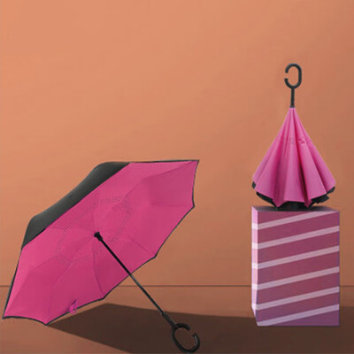 

New Yesello Folding Reverse Umbrella Double Layer Inverted Windproof Rain Car Umbrellas