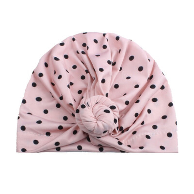 

Sweet Dot Baby Girl Hat with Bow Candy Color Baby Turban Cap for Girls Elastic Infant Accessories 1 PC