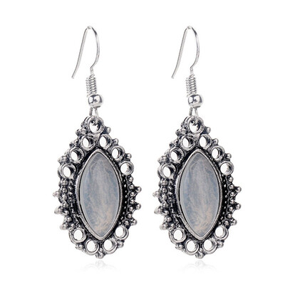 

Fashion Vintage Faux Moonstone Inlaid Hook Earrings