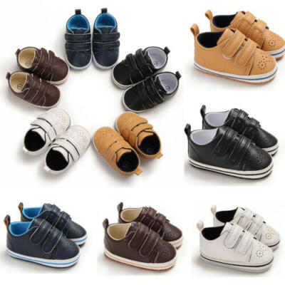 

Toddler Baby Boys Girls Artificial Leather Crib Shoes Rubber Sole Sneaker Shoes