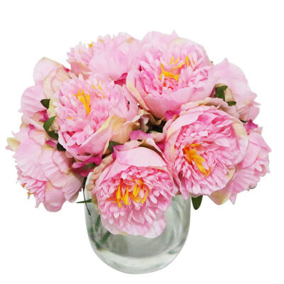 

Artificial Peony Bouquet Large Flowers Romantic 5 Flower for Home Shop Decor Fake Flower Bouquet Simulation Peony for Lady Gift