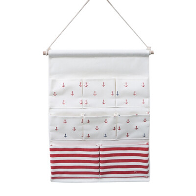 

Waterproof Linen Cotton Fabric Wall Door Cloth Practical Hanging Storage Bag Case 8 Pocket Eco-friendly Home Storage Bag