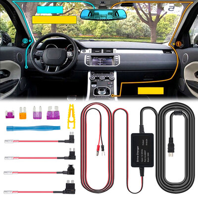 

12V to 5V Dash Cam Hardwire Kit Mini USB Hard Wire Car Charger Cable Kit for Dash Cameras GPS