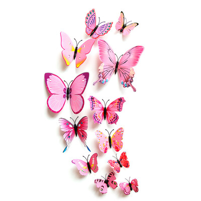 

Gobestart 12 Pcs 3D Multicolor Butterfly Sticker Art Wall Decal Mural Home Decoration
