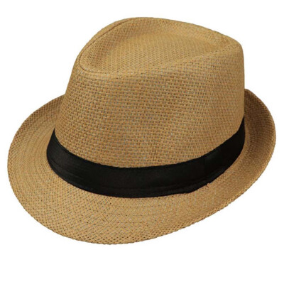 

New Unisex Summer Sun Panama Straw Hats Band Sun Hat