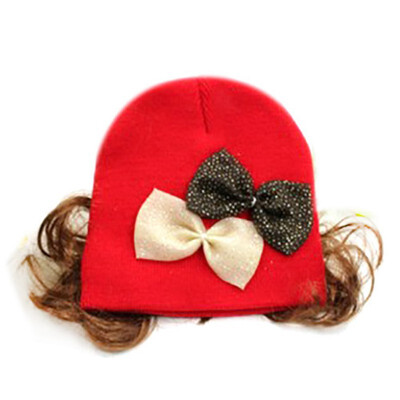 

Cute Kids Wig Hat Baby Boy Girls Cap Knit Earmuff Wig Caps Soft Autumn Winter Warm Hats Girl Hat Toddler Photography Accessories