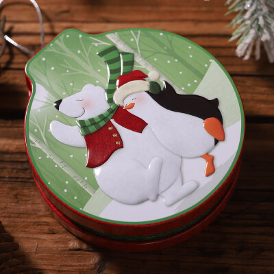 

Toponeto For Christmas Tree Ornament Round Cookie Jar Candy Storage Box Childrens Gift