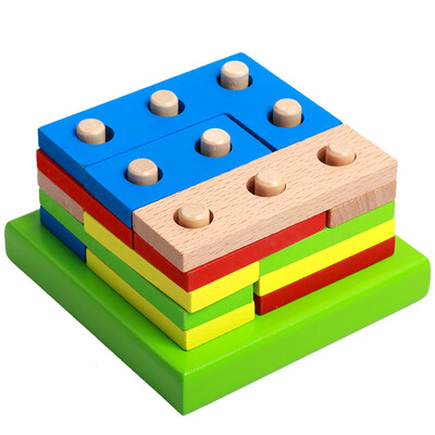

〖Follure〗Montessori Wooden Puzzle Kids Toy Geometric Sorting Board Kids Educational Toy